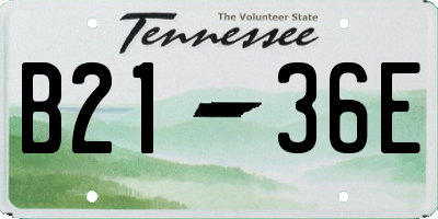 TN license plate B2136E