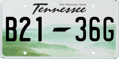 TN license plate B2136G