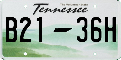 TN license plate B2136H