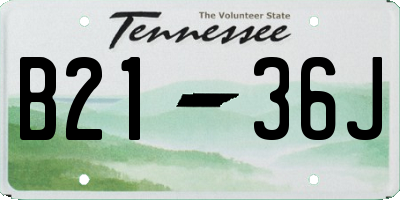 TN license plate B2136J