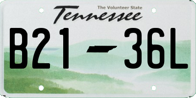 TN license plate B2136L