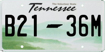TN license plate B2136M
