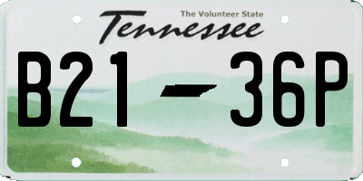 TN license plate B2136P
