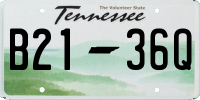 TN license plate B2136Q