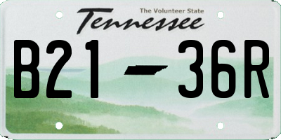 TN license plate B2136R
