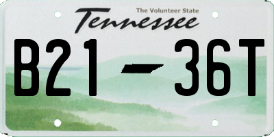 TN license plate B2136T
