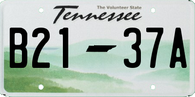 TN license plate B2137A