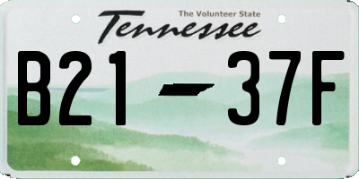 TN license plate B2137F