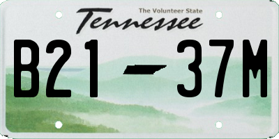 TN license plate B2137M