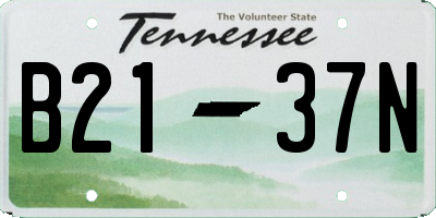TN license plate B2137N