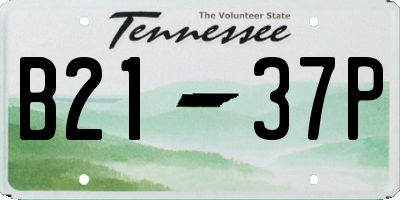 TN license plate B2137P
