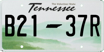TN license plate B2137R