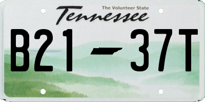 TN license plate B2137T