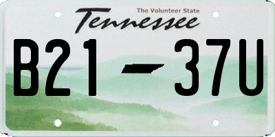 TN license plate B2137U