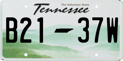 TN license plate B2137W
