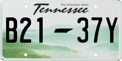 TN license plate B2137Y
