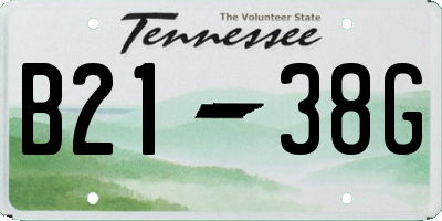 TN license plate B2138G