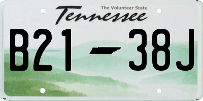 TN license plate B2138J