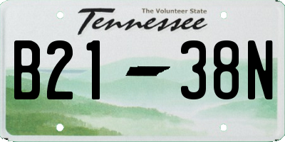 TN license plate B2138N