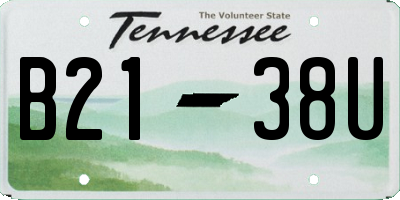 TN license plate B2138U