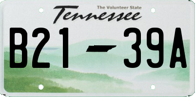 TN license plate B2139A