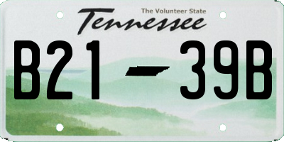TN license plate B2139B
