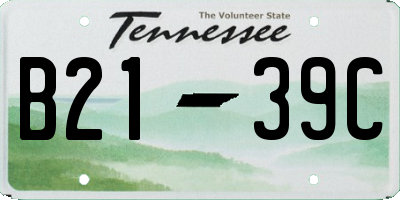TN license plate B2139C
