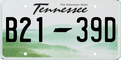 TN license plate B2139D