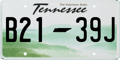 TN license plate B2139J