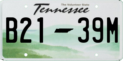 TN license plate B2139M