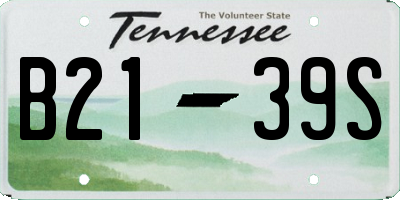 TN license plate B2139S