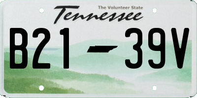 TN license plate B2139V