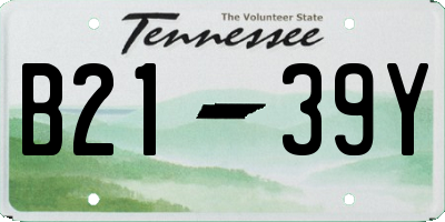 TN license plate B2139Y
