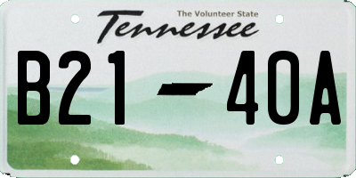 TN license plate B2140A