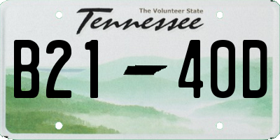 TN license plate B2140D