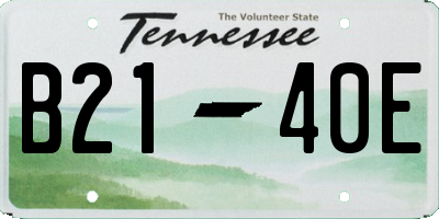 TN license plate B2140E