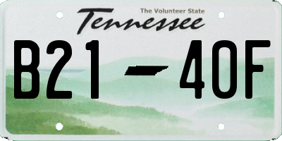 TN license plate B2140F