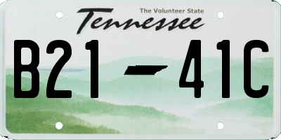 TN license plate B2141C