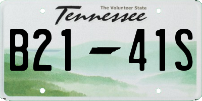 TN license plate B2141S