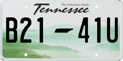 TN license plate B2141U