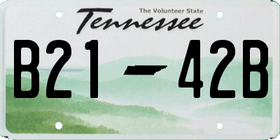 TN license plate B2142B