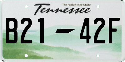 TN license plate B2142F