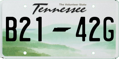 TN license plate B2142G