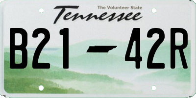 TN license plate B2142R