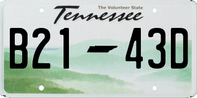 TN license plate B2143D