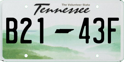 TN license plate B2143F