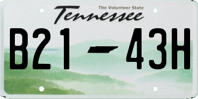 TN license plate B2143H