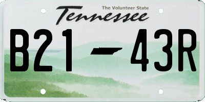 TN license plate B2143R