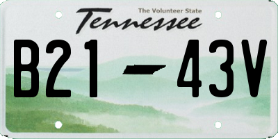 TN license plate B2143V