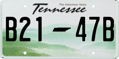 TN license plate B2147B